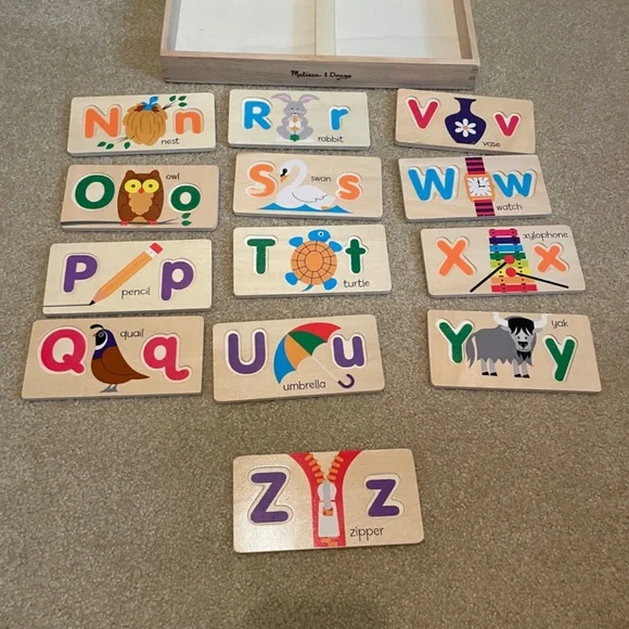 Melissa & Doug ABC Picture Boards - Educational Toy With 13 Double-Sided Wooden - Picture 6 of 7